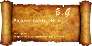 Bajusz Geminián névjegykártya